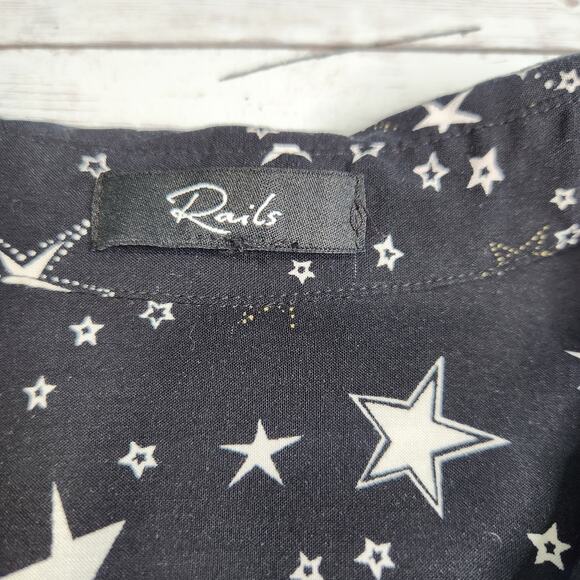 Rails Noemi Black Galaxy Print Button Down Shirt Size XS - Picture 5 of 9